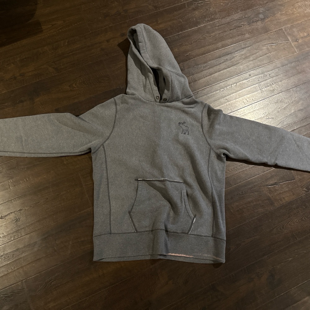Abercrombie & Fitch Men’s Hoodie – XL – Gray Moose Logo – Vintage Look